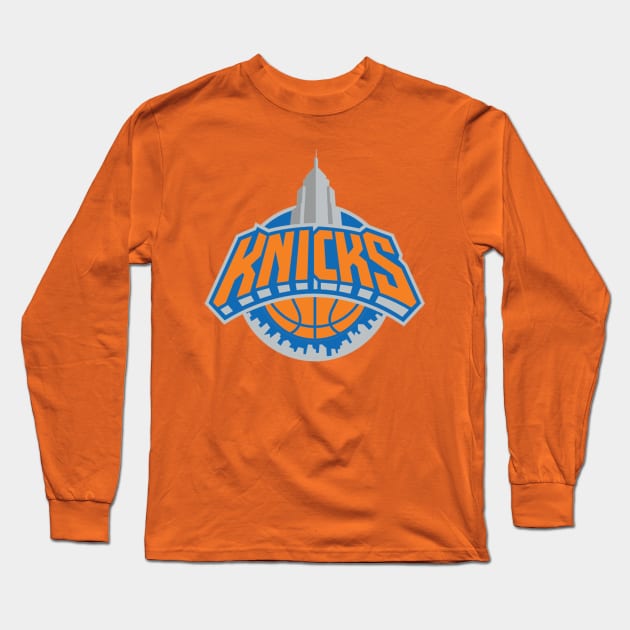 Retro Knicks On The City Long Sleeve T-Shirt by The Choosen One